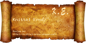 Knittel Ernő névjegykártya